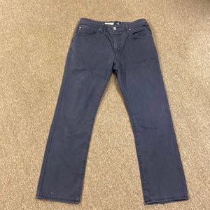 Men’s AG The Protégé straight leg navy jeans.